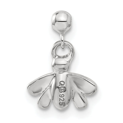 Sterling Silver Mio Memento Swarovski Crystal Enamel Dangle Bee Charm