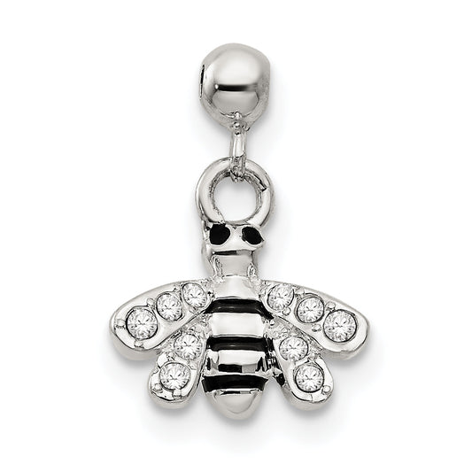 Sterling Silver Mio Memento Swarovski Crystal Enamel Dangle Bee Charm