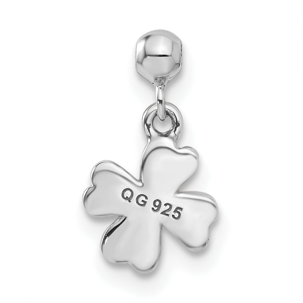 Sterling Silver Mio Memento Swarovski Crystal Dangle Clover Charm