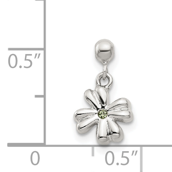 Sterling Silver Mio Memento Swarovski Crystal Dangle Clover Charm
