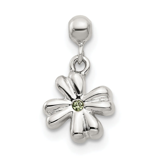 Sterling Silver Mio Memento Swarovski Crystal Dangle Clover Charm