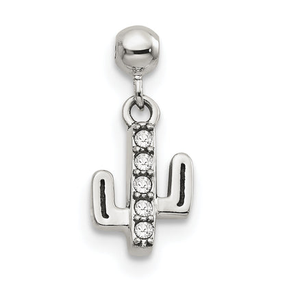 Sterling Silver Mio Memento Swarovski Crystal Dangle Cactus Charm