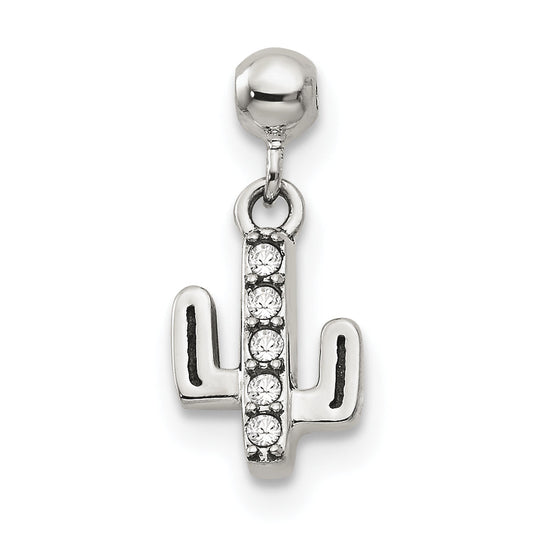 Sterling Silver Mio Memento Swarovski Crystal Dangle Cactus Charm