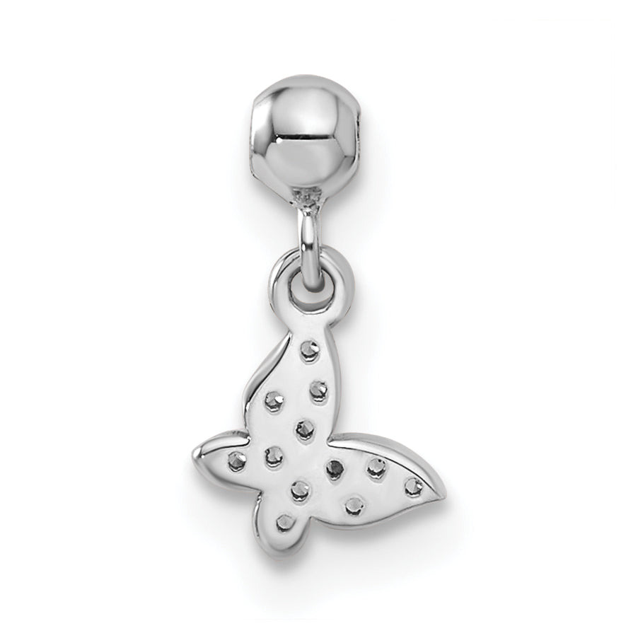 Sterling Silver Mio Memento Cz Dangle Butterfly Charm