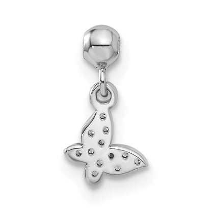 Sterling Silver Mio Memento Cz Dangle Butterfly Charm