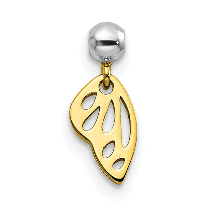 Sterling Silver Mio Memento Rhodium-Plated Gold-Tone Dangle Wing Charm