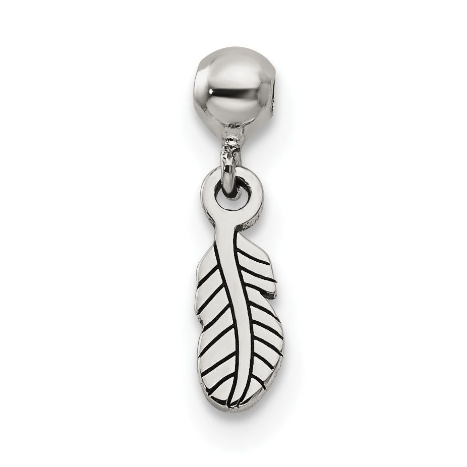 Sterling Silver Mio Memento Dangle Feather Charm