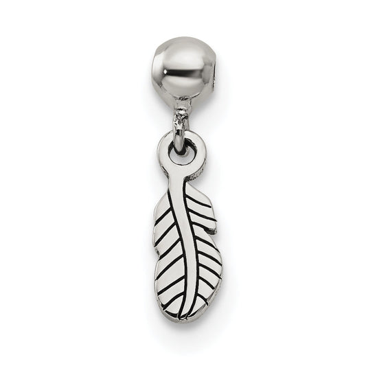 Sterling Silver Mio Memento Dangle Feather Charm