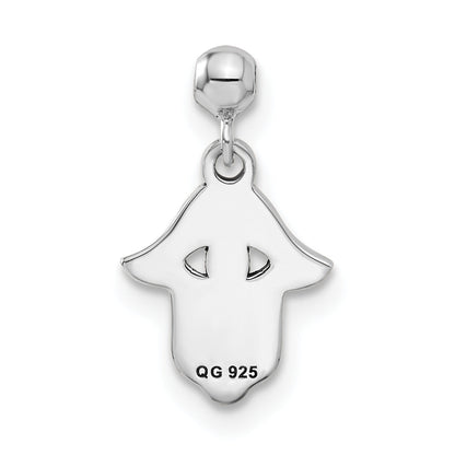 Sterling Silver Mio Memento Enamel Dangle Hamsa Charm