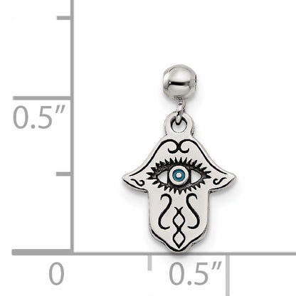 Sterling Silver Mio Memento Enamel Dangle Hamsa Charm