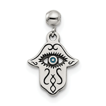 Sterling Silver Mio Memento Enamel Dangle Hamsa Charm