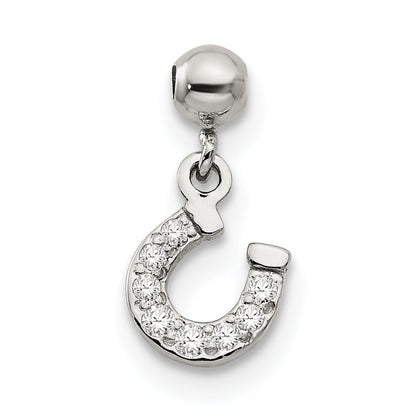 Sterling Silver Mio Memento Cz Dangle Horseshoe Charm