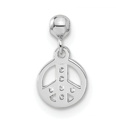 Sterling Silver Mio Memento Cz Dangle Peace Charm