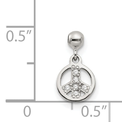 Sterling Silver Mio Memento Cz Dangle Peace Charm