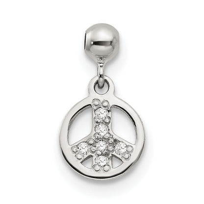 Sterling Silver Mio Memento Cz Dangle Peace Charm