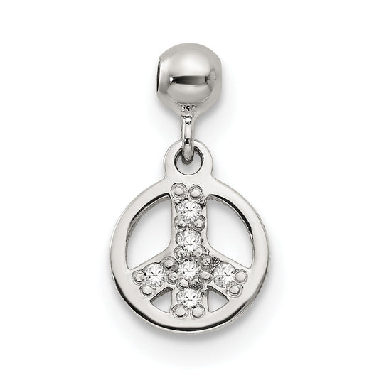 Sterling Silver Mio Memento Cz Dangle Peace Charm