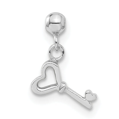 Sterling Silver Mio Memento Dangle Heart Key Charm