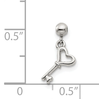 Sterling Silver Mio Memento Dangle Heart Key Charm