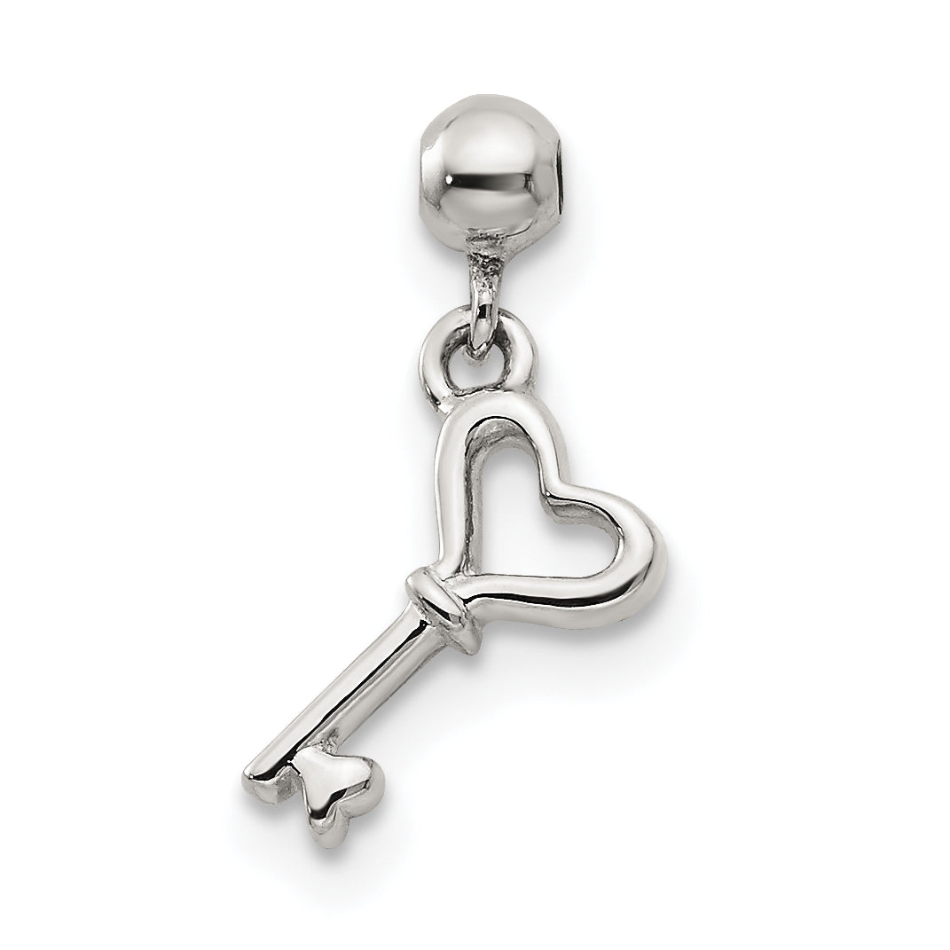 Sterling Silver Mio Memento Dangle Heart Key Charm