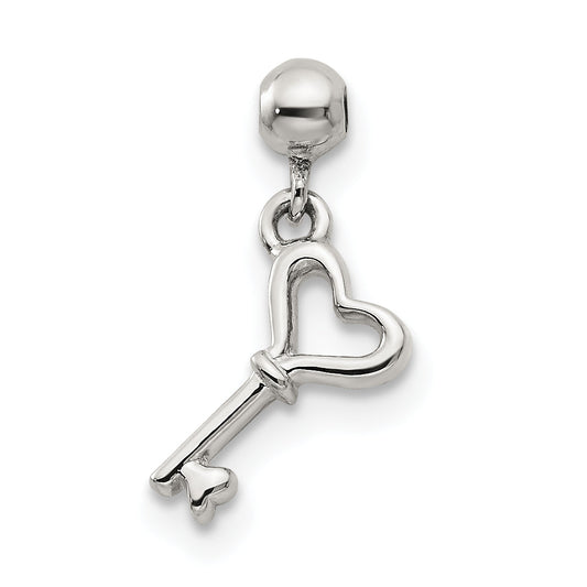 Sterling Silver Mio Memento Dangle Heart Key Charm