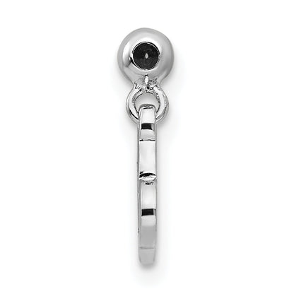 Sterling Silver Mio Memento Rhodium-Plated Rose-Tone Dangle Heart Charm