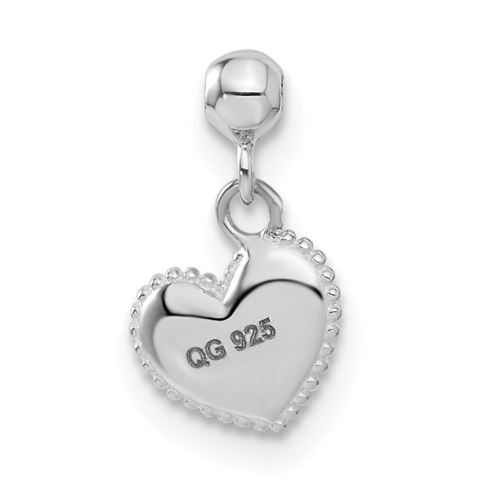 Sterling Silver Mio Memento Enamel Dangle Love Heart Charm