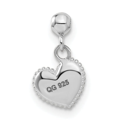 Sterling Silver Mio Memento Enamel Dangle Love Heart Charm