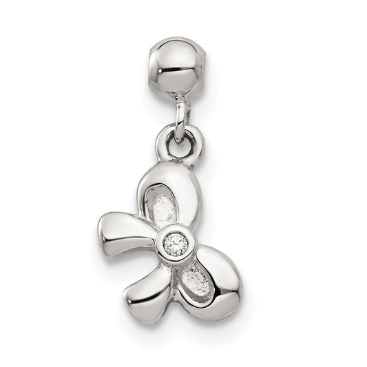 Sterling Silver Mio Memento Swarovski Crystal Dangle Bow Charm