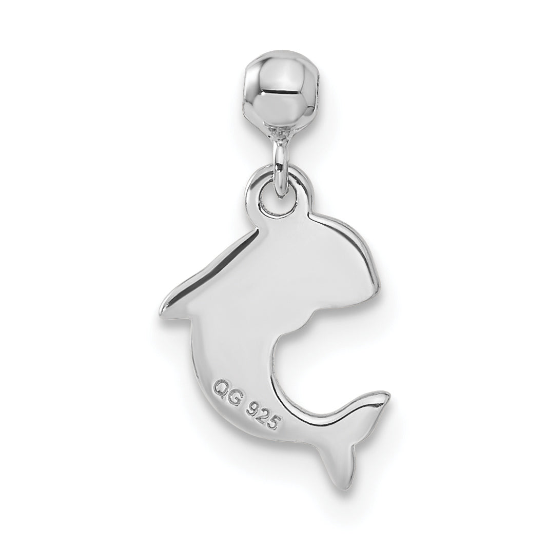 Sterling Silver Mio Memento Enamel Dangle Whale Charm