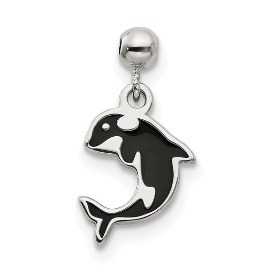 Sterling Silver Mio Memento Enamel Dangle Whale Charm