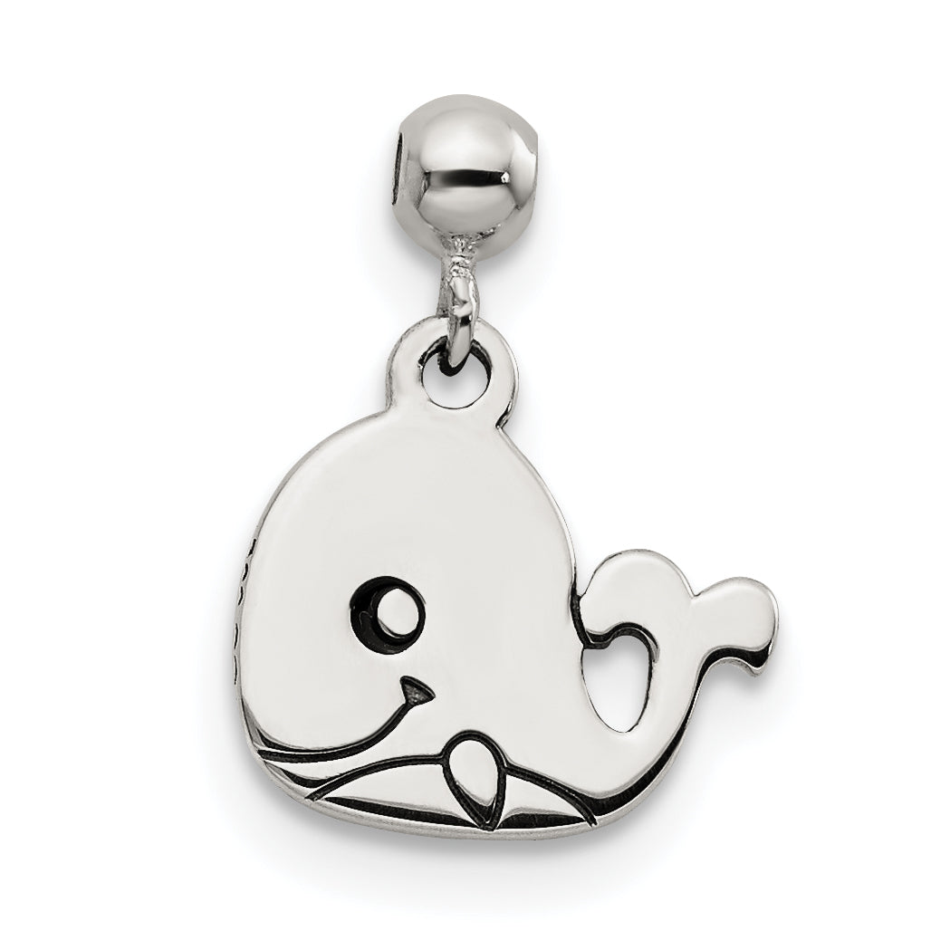 Sterling Silver Mio Memento Enamel Dangle Whale Charm