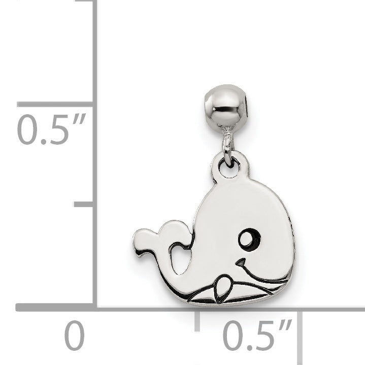 Sterling Silver Mio Memento Enamel Dangle Whale Charm
