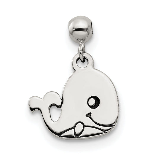 Sterling Silver Mio Memento Enamel Dangle Whale Charm