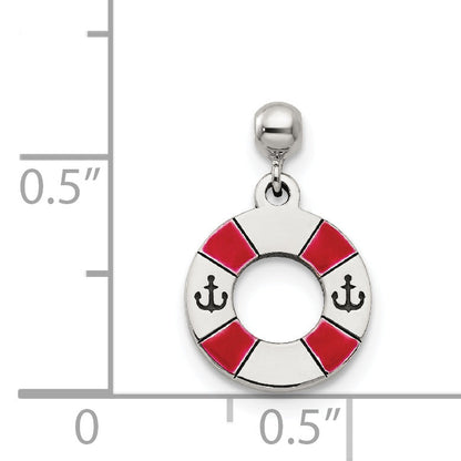 Sterling Silver Mio Memento Enamel Dangle Life Preserver Charm