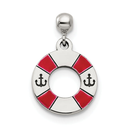 Sterling Silver Mio Memento Enamel Dangle Life Preserver Charm
