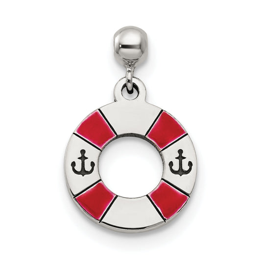 Sterling Silver Mio Memento Enamel Dangle Life Preserver Charm