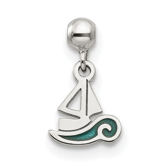 Sterling Silver Mio Memento Enamel Dangle Boat Charm