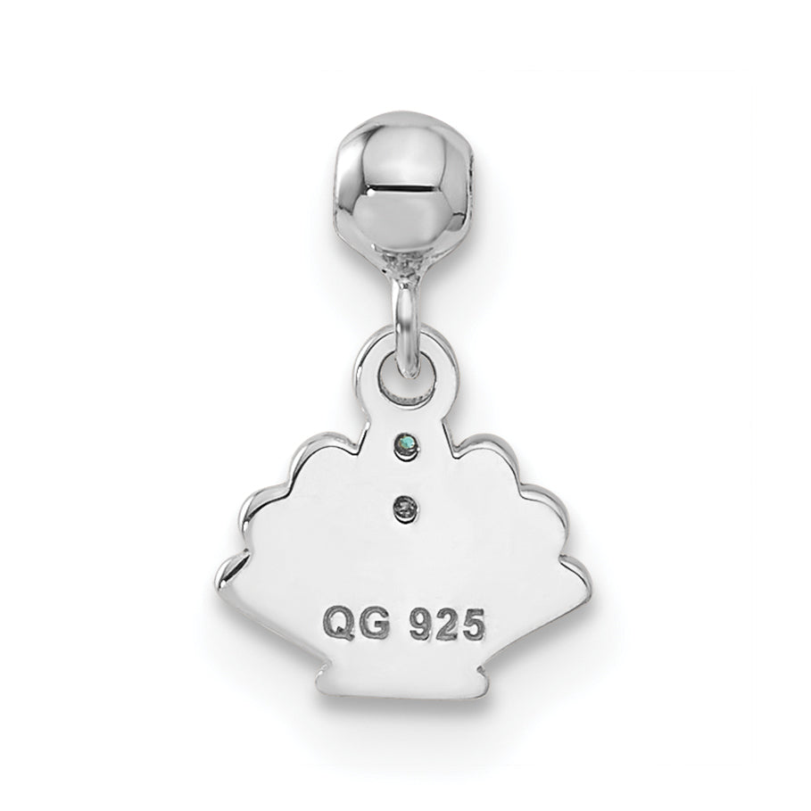Sterling Silver Mio Memento Blue Cz Dangle Shell Charm
