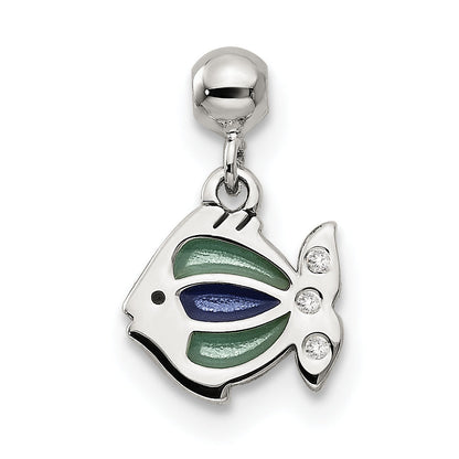 Sterling Silver Mio Memento Enamel Dangle Fish Charm