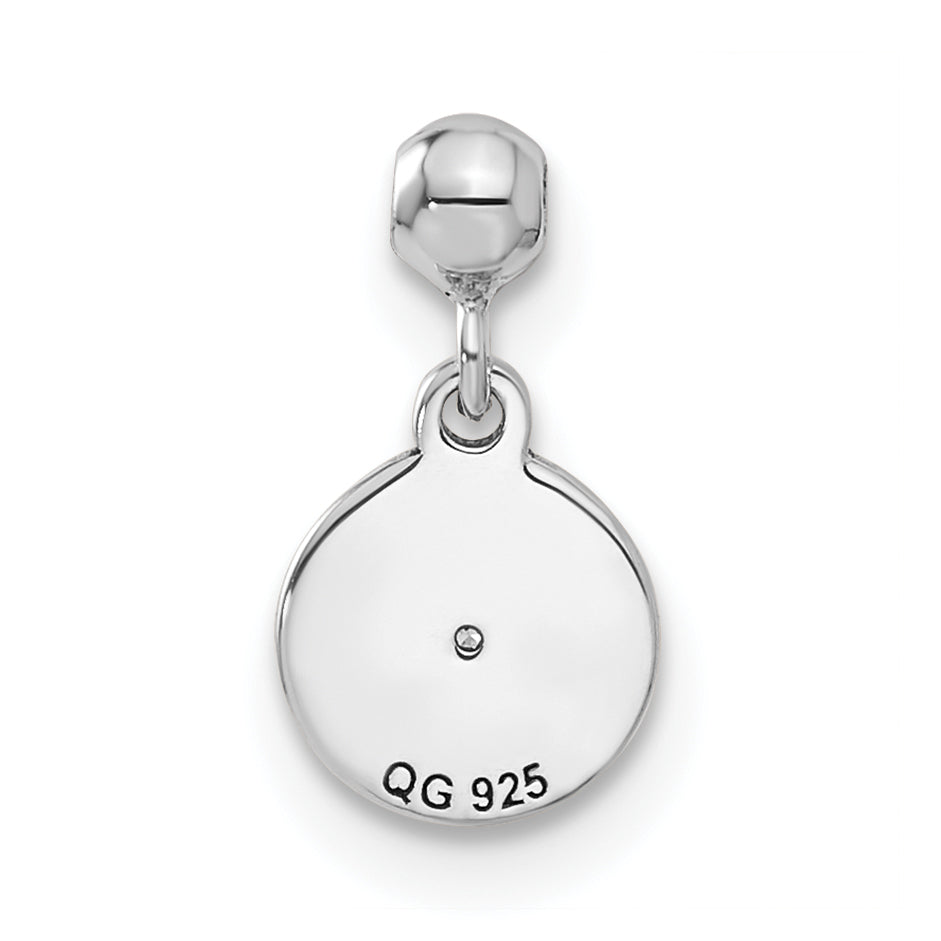 Sterling Silver Mio Memento Enamel Cz Dangle Compass Charm
