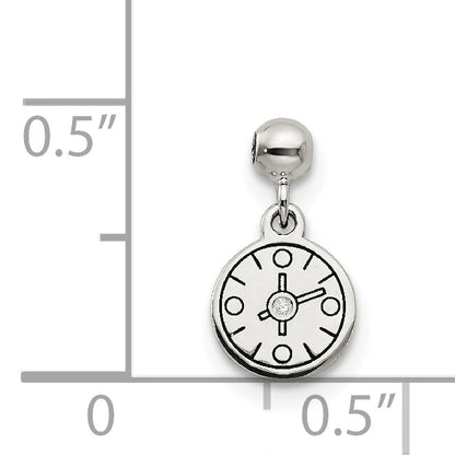 Sterling Silver Mio Memento Enamel Cz Dangle Compass Charm