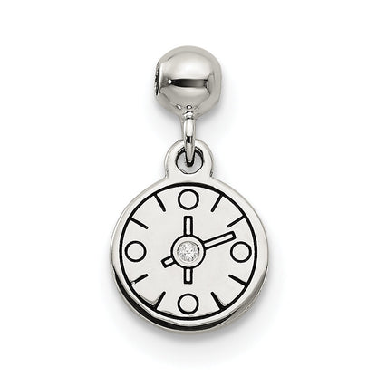 Sterling Silver Mio Memento Enamel Cz Dangle Compass Charm