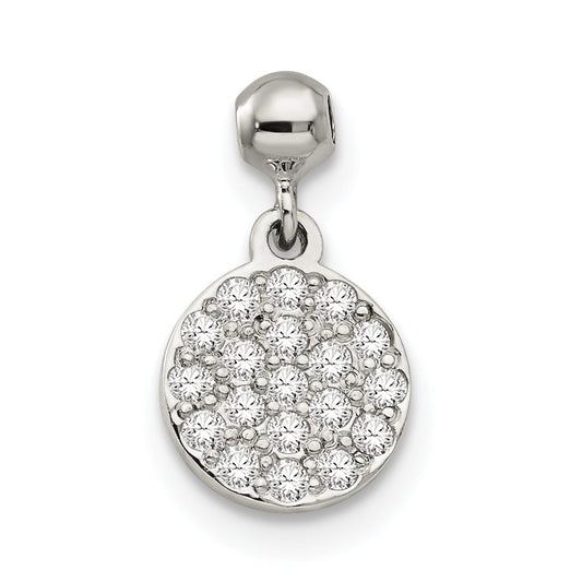 Sterling Silver Mio Memento Cz Dangle Circle Charm