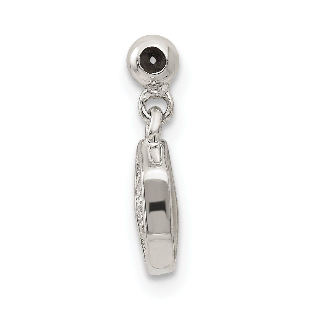 Sterling Silver Mio Memento Enamel Cz Dangle Charm