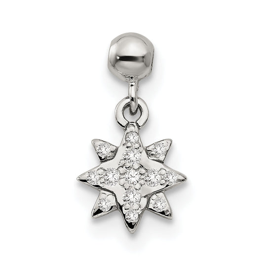 Sterling Silver Mio Memento Cz Dangle Star Charm