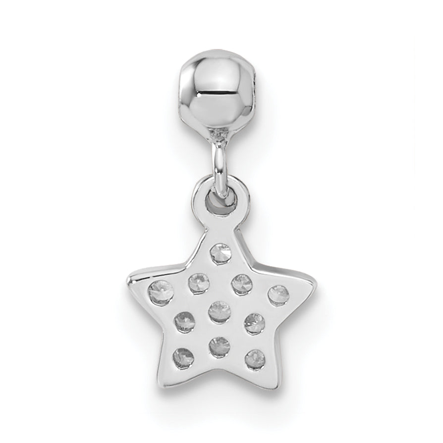 Sterling Silver Mio Memento Cz Dangle Star Charm