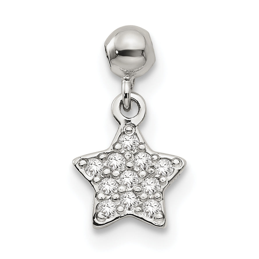 Sterling Silver Mio Memento Cz Dangle Star Charm