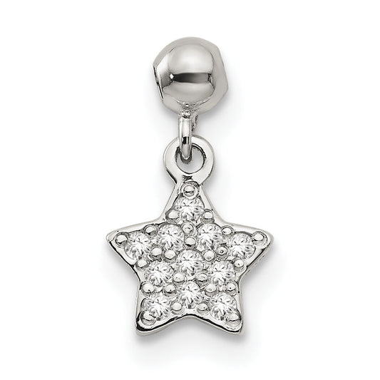 Sterling Silver Mio Memento Cz Dangle Star Charm