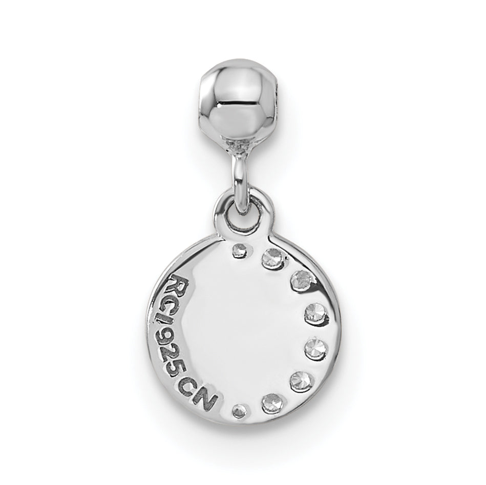Sterling Silver Mio Memento Enamel Cz Dangle Moon And Star Charm