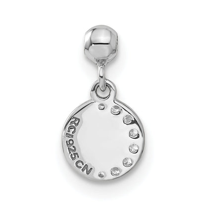 Sterling Silver Mio Memento Enamel Cz Dangle Moon And Star Charm